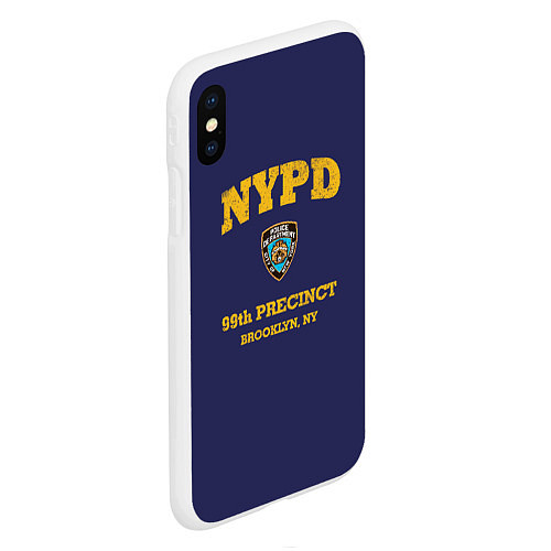 Чехол iPhone XS Max матовый Бруклин 9-9 департамент NYPD / 3D-Белый – фото 2