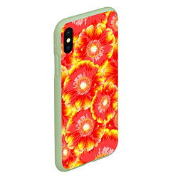 Чехол iPhone XS Max матовый Цветы, цвет: 3D-салатовый — фото 2