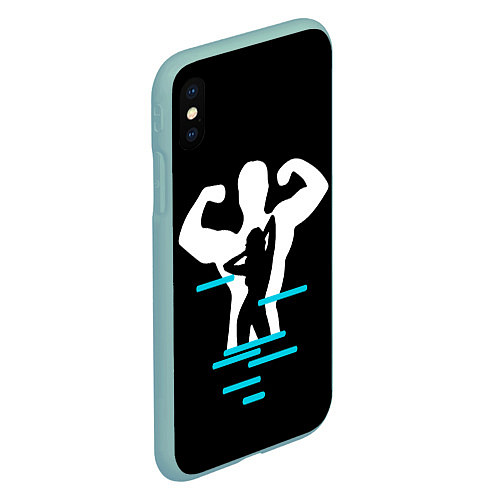 Чехол iPhone XS Max матовый Титан / 3D-Мятный – фото 2
