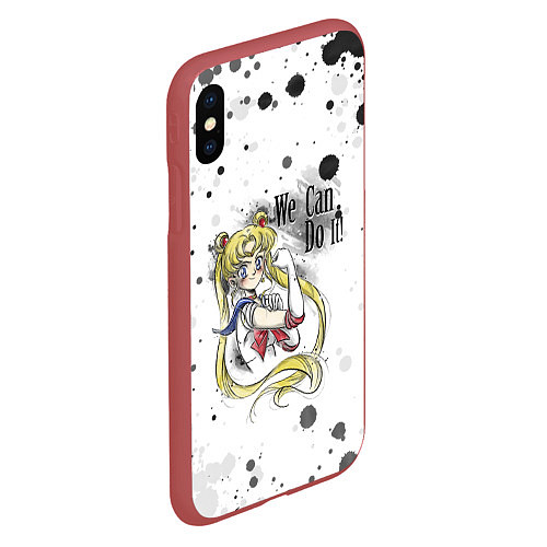 Чехол iPhone XS Max матовый Sailor Moon We can do it! / 3D-Красный – фото 2