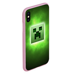 Чехол iPhone XS Max матовый MINECRAFT, цвет: 3D-розовый — фото 2