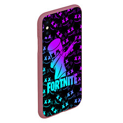 Чехол iPhone XS Max матовый FORTNITE X MARSHMELLO, цвет: 3D-малиновый — фото 2