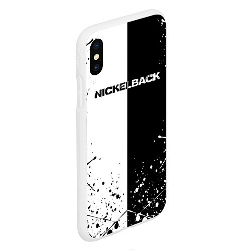 Чехол iPhone XS Max матовый Nickelback / 3D-Белый – фото 2