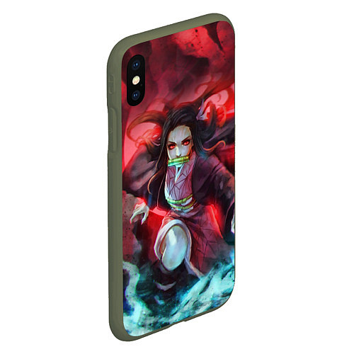 Чехол iPhone XS Max матовый KIMETSU NO YAIBA / 3D-Темно-зеленый – фото 2