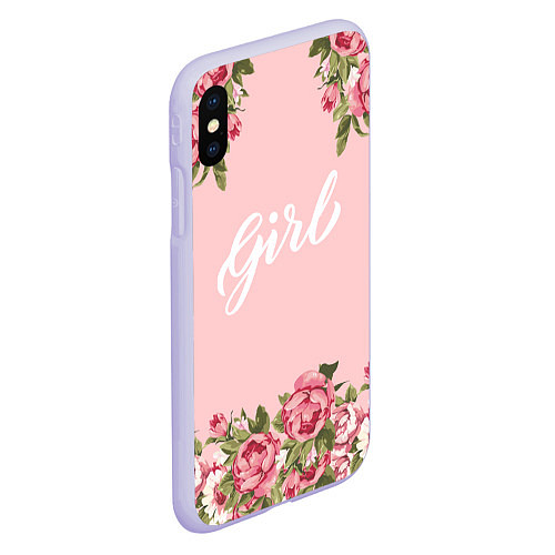 Чехол iPhone XS Max матовый Girl / 3D-Светло-сиреневый – фото 2