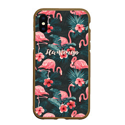 Чехол iPhone XS Max матовый Flamingo, цвет: 3D-коричневый