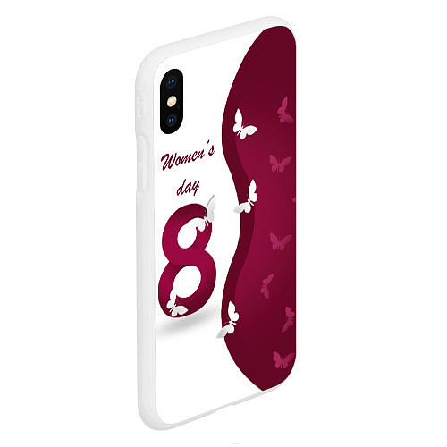 Чехол iPhone XS Max матовый Womens Day / 3D-Белый – фото 2