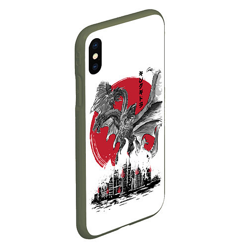 Чехол iPhone XS Max матовый GODZILLA / 3D-Темно-зеленый – фото 2