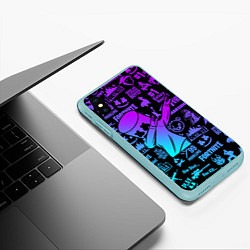 Чехол iPhone XS Max матовый FORTNITE X MARSHMELLO, цвет: 3D-мятный — фото 2
