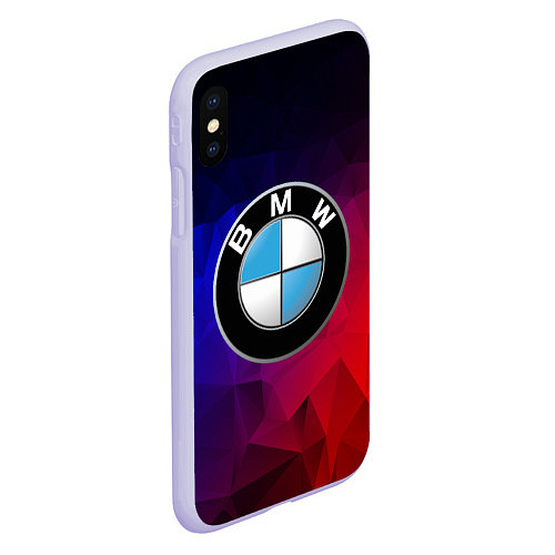 Чехол iPhone XS Max матовый BMW NEON / 3D-Светло-сиреневый – фото 2