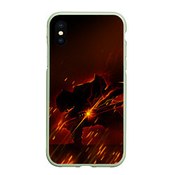 Чехол iPhone XS Max матовый KIMETSU NO YAIBA, цвет: 3D-салатовый