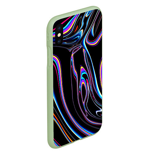 Чехол iPhone XS Max матовый Отражение / 3D-Салатовый – фото 2