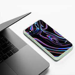 Чехол iPhone XS Max матовый Отражение, цвет: 3D-салатовый — фото 2