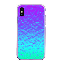 Чехол iPhone XS Max матовый ПЕРЛАМУТР, цвет: 3D-светло-сиреневый