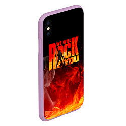 Чехол iPhone XS Max матовый Queen - We Will Rock You, цвет: 3D-сиреневый — фото 2