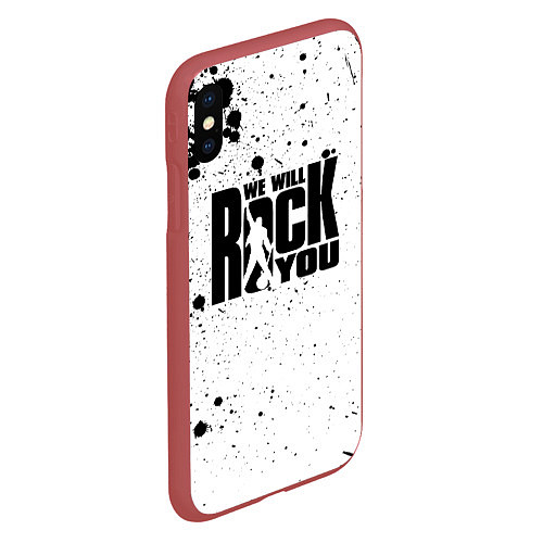 Чехол iPhone XS Max матовый Queen - We Will Rock You / 3D-Красный – фото 2