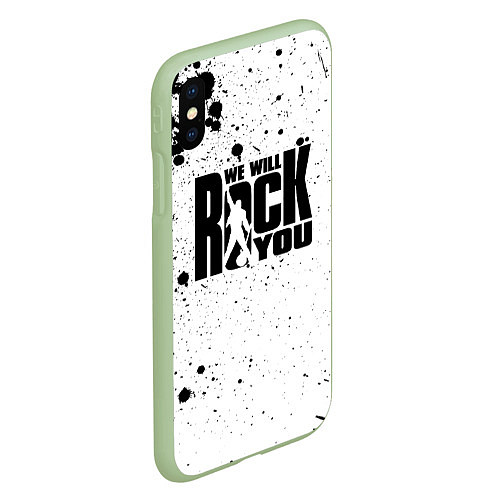 Чехол iPhone XS Max матовый Queen - We Will Rock You / 3D-Салатовый – фото 2