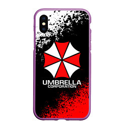 Чехол iPhone XS Max матовый RESIDENT EVIL UMBRELLA, цвет: 3D-фиолетовый