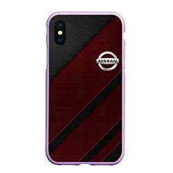 Чехол iPhone XS Max матовый Nissan, цвет: 3D-сиреневый