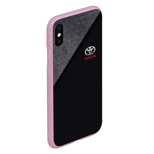 Чехол iPhone XS Max матовый TOYOTA CARBON / 3D-Розовый – фото 2