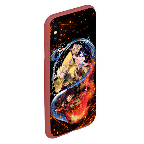 Чехол iPhone XS Max матовый KIMETSU NO YAIBA / 3D-Красный – фото 2
