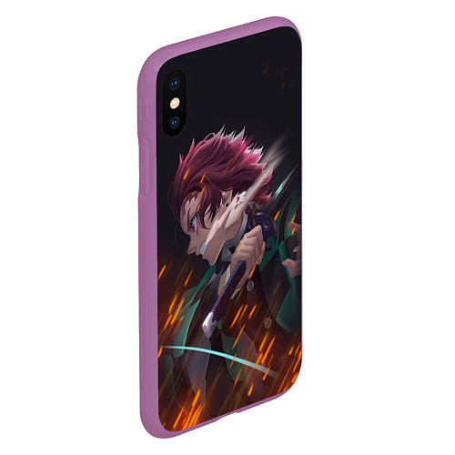 Чехол iPhone XS Max матовый KIMETSU NO YAIBA / 3D-Фиолетовый – фото 2