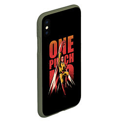 Чехол iPhone XS Max матовый ONE-PUNCH MAN, цвет: 3D-темно-зеленый — фото 2