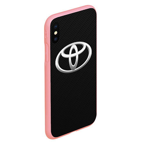 Чехол iPhone XS Max матовый Toyota carbon / 3D-Баблгам – фото 2