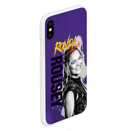 Чехол iPhone XS Max матовый Ronda Rousey / 3D-Белый – фото 2