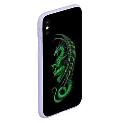 Чехол iPhone XS Max матовый Green Dragon, цвет: 3D-светло-сиреневый — фото 2