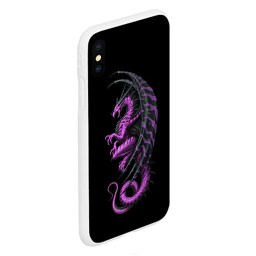 Чехол iPhone XS Max матовый Purple Dragon / 3D-Белый – фото 2