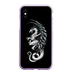 Чехол iPhone XS Max матовый White Dragon, цвет: 3D-сиреневый