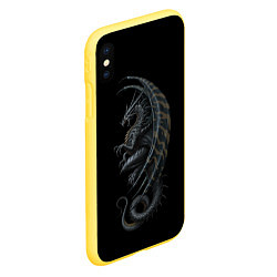 Чехол iPhone XS Max матовый Black Dragon, цвет: 3D-желтый — фото 2
