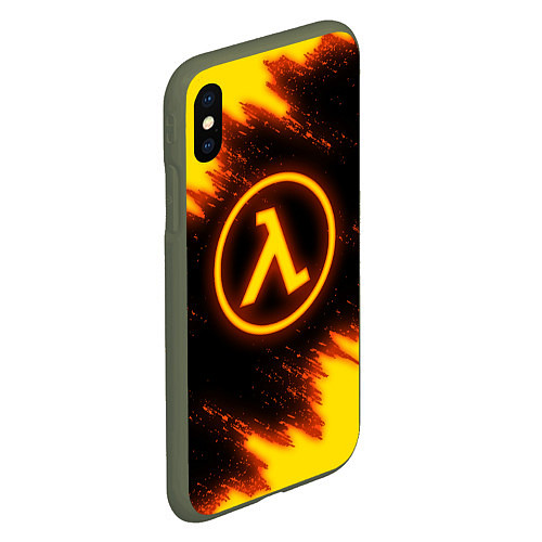 Чехол iPhone XS Max матовый HALF-LIFE / 3D-Темно-зеленый – фото 2