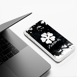 Чехол iPhone XS Max матовый ЧЁРНЫЙ КЛЕВЕР, цвет: 3D-белый — фото 2
