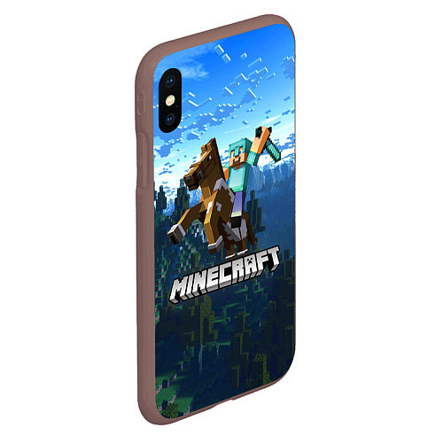 Чехол iPhone XS Max матовый Minecraft Майнкрафт / 3D-Коричневый – фото 2