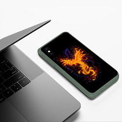 Чехол iPhone XS Max матовый Phoenix, цвет: 3D-темно-зеленый — фото 2