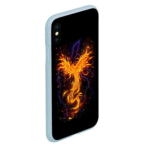 Чехол iPhone XS Max матовый Phoenix / 3D-Голубой – фото 2