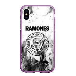 Чехол iPhone XS Max матовый RAMONES, цвет: 3D-фиолетовый