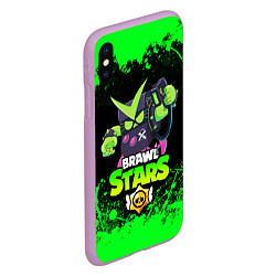 Чехол iPhone XS Max матовый BRAWL STARS VIRUS 8-BIT, цвет: 3D-сиреневый — фото 2