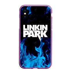 Чехол iPhone XS Max матовый LINKIN PARK, цвет: 3D-фиолетовый