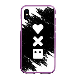 Чехол iPhone XS Max матовый LOVE DEATH ROBOTS LDR, цвет: 3D-фиолетовый