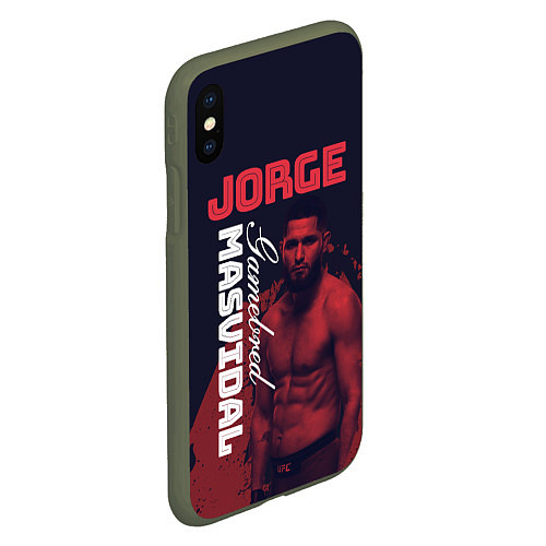 Чехол iPhone XS Max матовый Jorge Masvidal / 3D-Темно-зеленый – фото 2