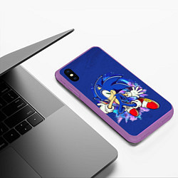 Чехол iPhone XS Max матовый Sonic, цвет: 3D-фиолетовый — фото 2