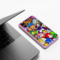 Чехол iPhone XS Max матовый Sonic Pixel Friends, цвет: 3D-сиреневый — фото 2