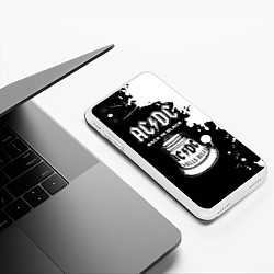 Чехол iPhone XS Max матовый ACDC Back in Black, цвет: 3D-белый — фото 2