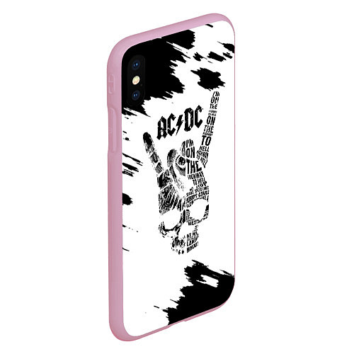 Чехол iPhone XS Max матовый ACDC / 3D-Розовый – фото 2