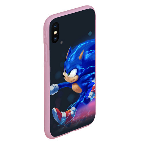 Чехол iPhone XS Max матовый SONIC / 3D-Розовый – фото 2