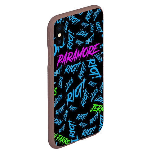 Чехол iPhone XS Max матовый Paramore RIOT! / 3D-Коричневый – фото 2