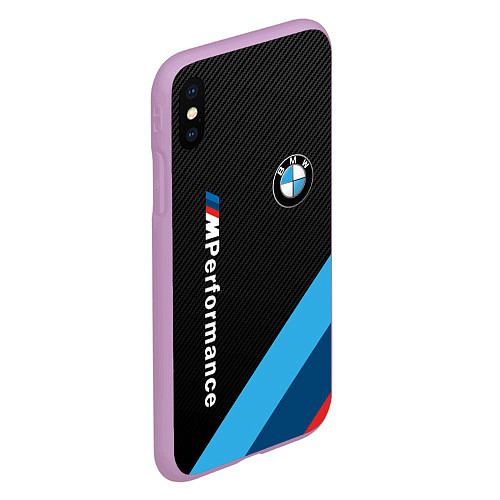 Чехол iPhone XS Max матовый BMW M PERFORMANCE / 3D-Сиреневый – фото 2